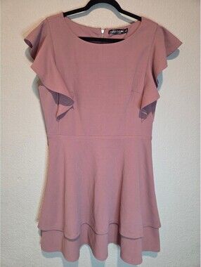 Midnight Doll XL Pink Ruffle Dress with Back Zipper
